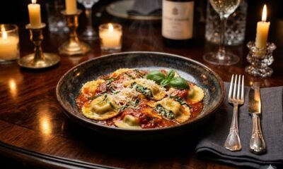 Ricotta And Spinach Ravioli (V)