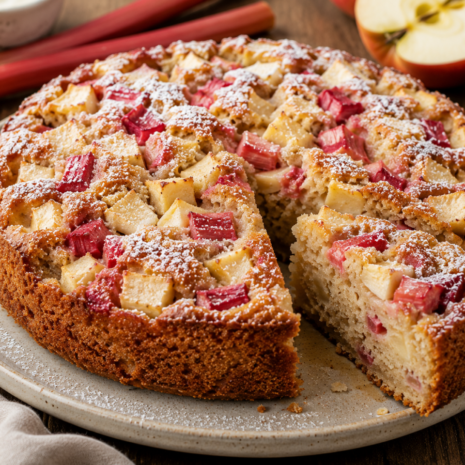 Apple Rhubarb Cake (GF) (DF)