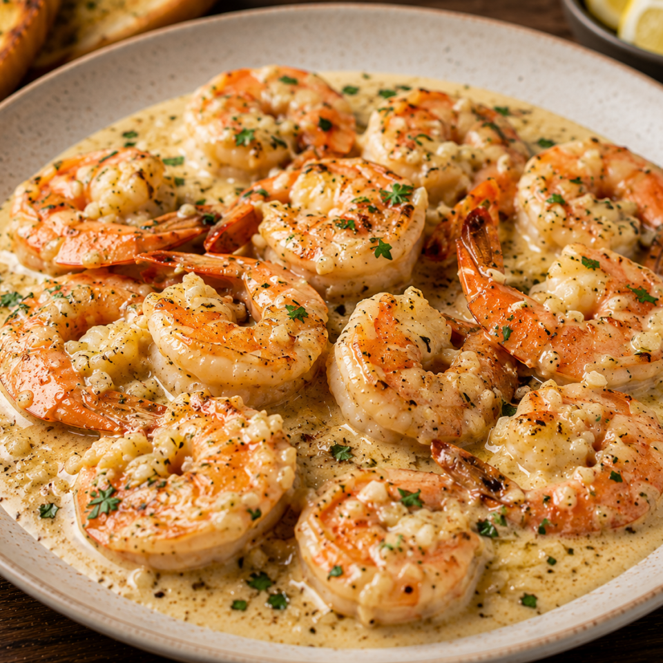 Creamy Garlic Prawns